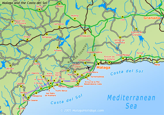 Costa del Sol Map of Malaga